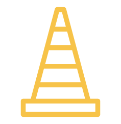 Cono per segnalazione segnaletica su strada